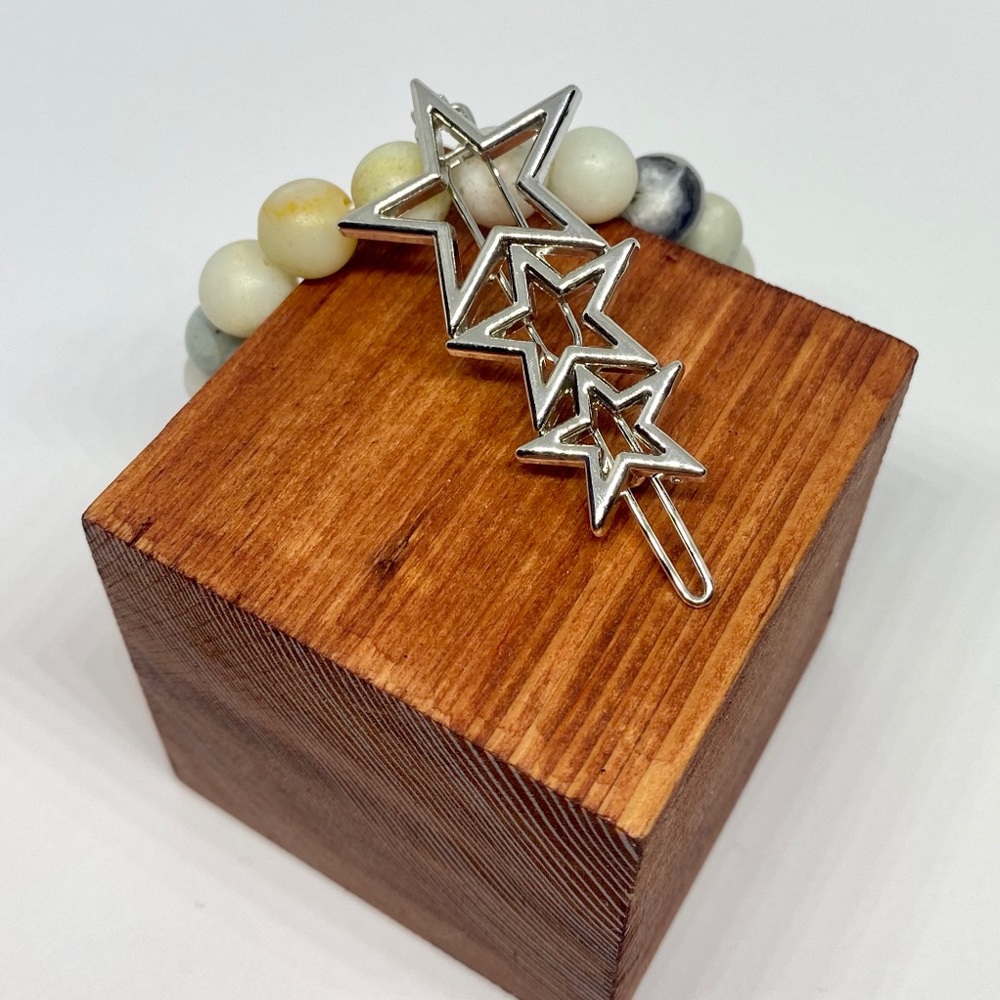 Silver Stars Hair Pin
